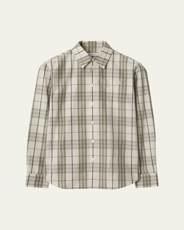Check Cotton Button-Down Shirt